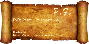 Péter Friderika névjegykártya