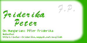 friderika peter business card